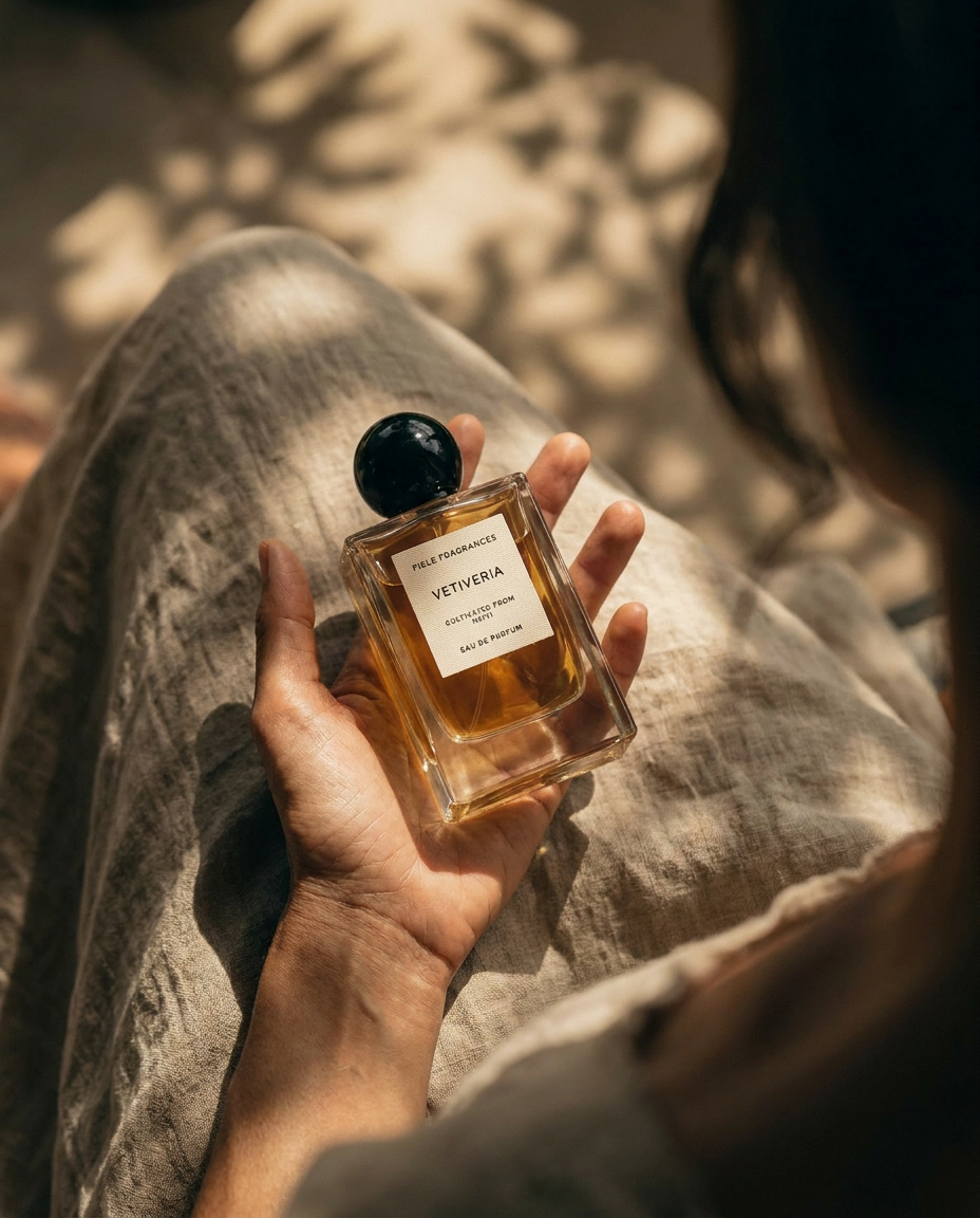 Parfum in de hand